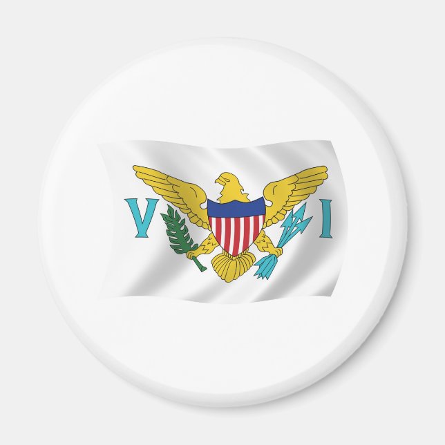 Aimant Drapeau des Îles Vierges des États-Unis (Devant)