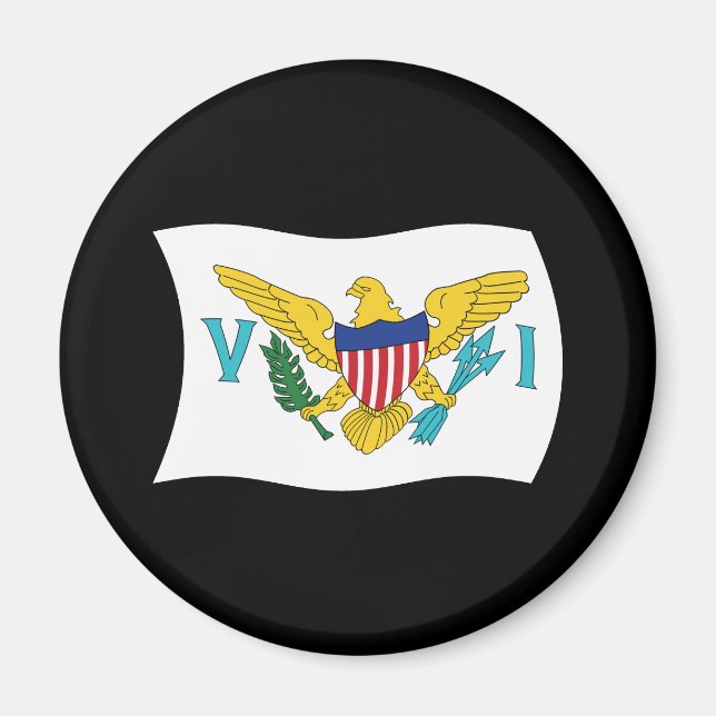 Aimant Drapeau des Îles Vierges des États-Unis (Devant)