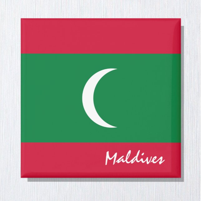 Aimant Drapeau des Maldives & Amateurs de vacances/sports (Créateur téléchargé)