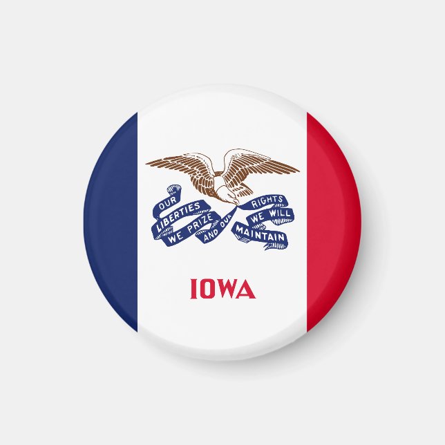 Aimant Drapeau d'État de l'Iowa États-Unis (Devant)