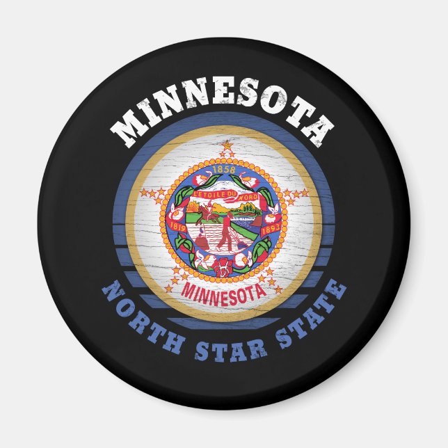 AIMANT DRAPEAU D'ÉTAT DE MINNESOTA NORTH STAR (Devant)