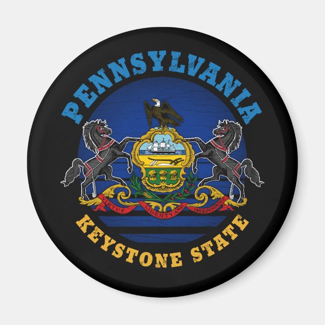 AIMANT DRAPEAU D'ÉTAT DE PENNSYLVANIA KEYSTONE (Devant)
