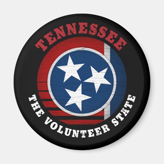 AIMANT DRAPEAU D'ÉTAT DE VOLONTAIRE TENNESSEE (Devant)