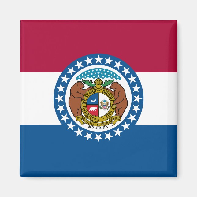 Aimant Drapeau d'État du Missouri (Devant)