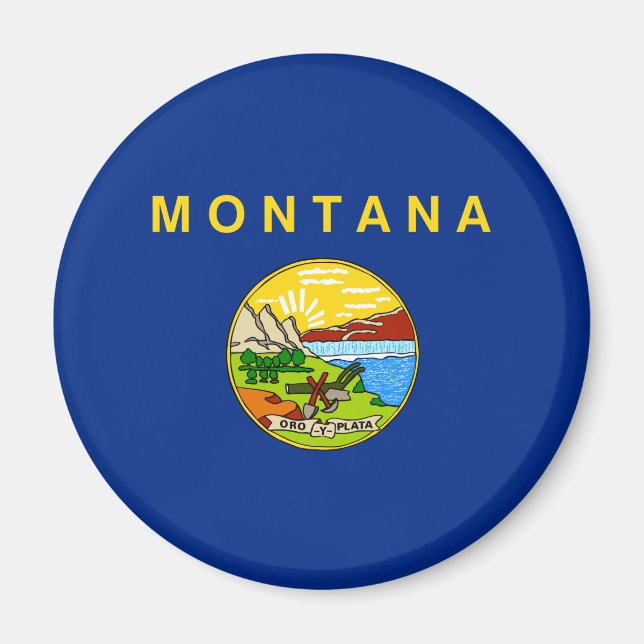 Aimant Drapeau d'État du Montana (Devant)