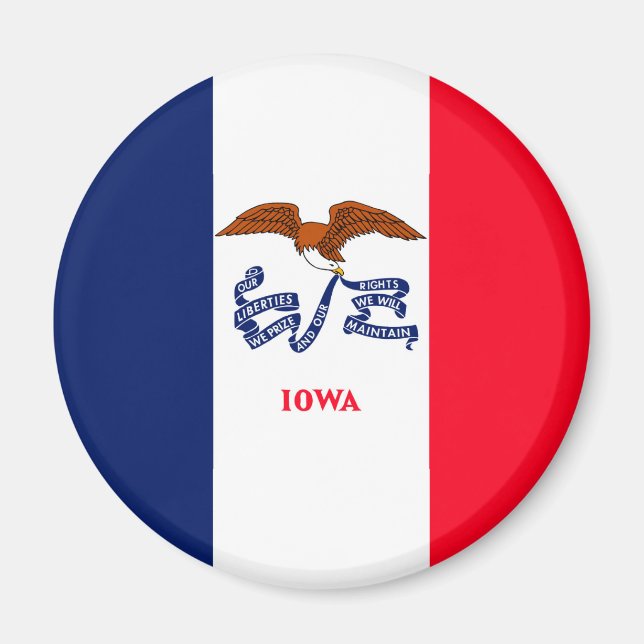 Aimant Drapeau d'État Iowa (Devant)