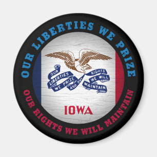 AIMANT DRAPEAU D'ÉTAT IOWA HAWKEYE