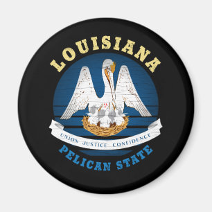 AIMANT DRAPEAU D'ÉTAT LOUISIANA PELICAN