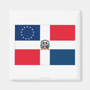 Aimant Drapeau Dominicain-Américain