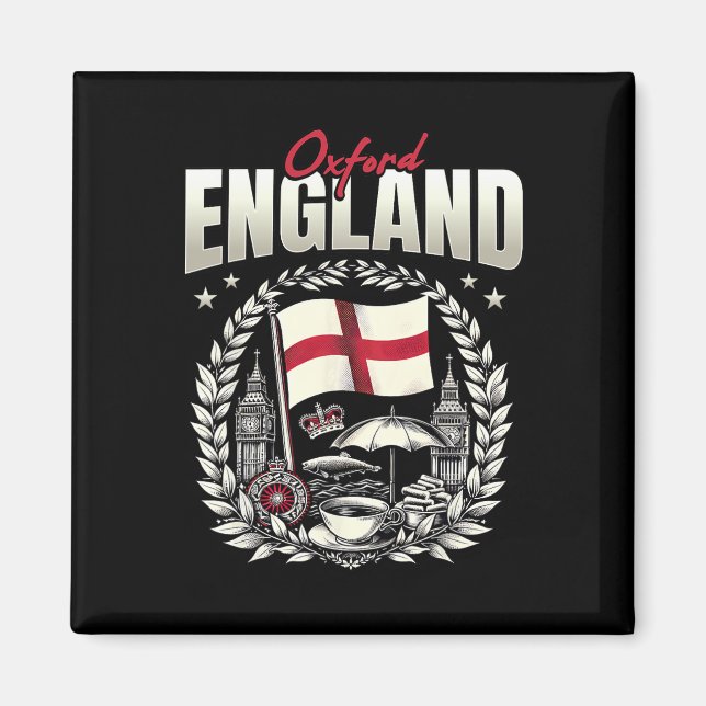 Aimant Drapeau d'Oxford Angleterre Souvenir Vacances à Ox (Devant)