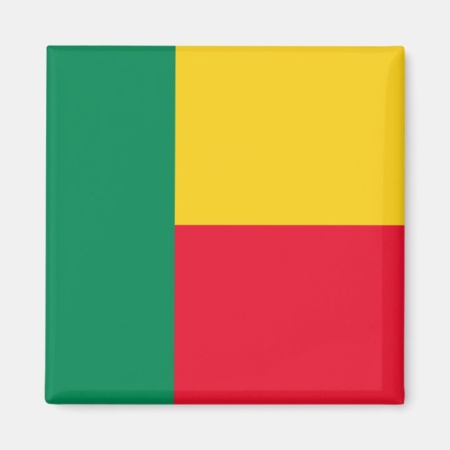 Aimant Drapeau du Bénin (Afrique) (Devant)