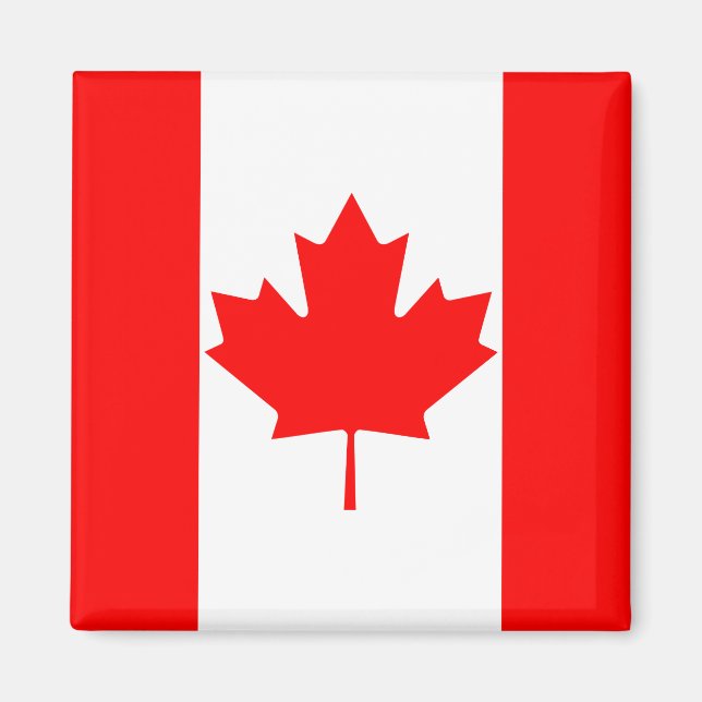 Aimant Drapeau du Canada à feuille d'érable rouge vif (Devant)