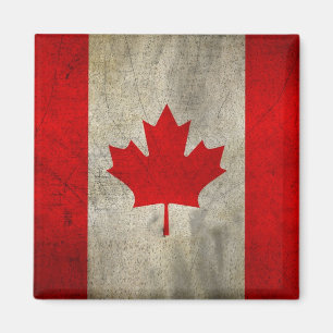 Aimant Drapeau du Canada dans la grunge
