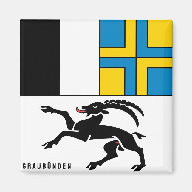 Aimant Drapeau du canton de Graubünden, Suisse (Devant)