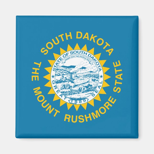 Aimant Drapeau du Dakota du Sud (Devant)