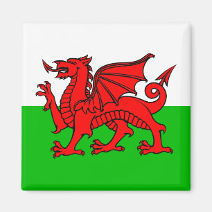 Aimant Drapeau du dragon rouge gallois du Pays de Galles