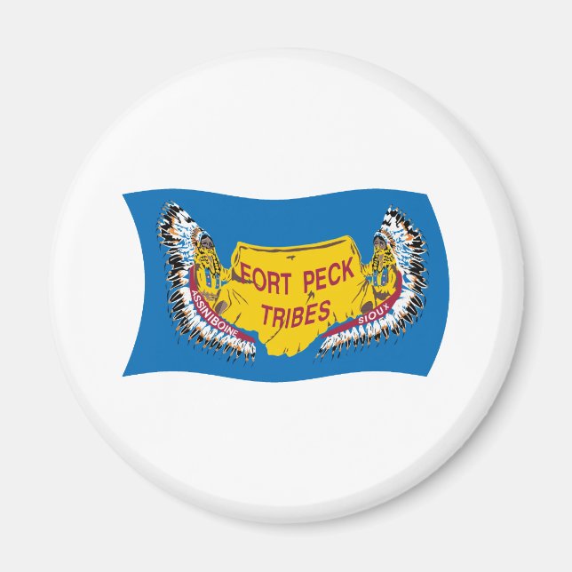 Aimant Drapeau Du Fort Peck Assiniboine (Devant)