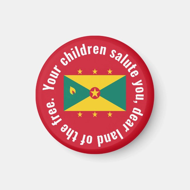 Aimant Drapeau du Guyana Hymne national Rouge Vert Jaune (Devant)