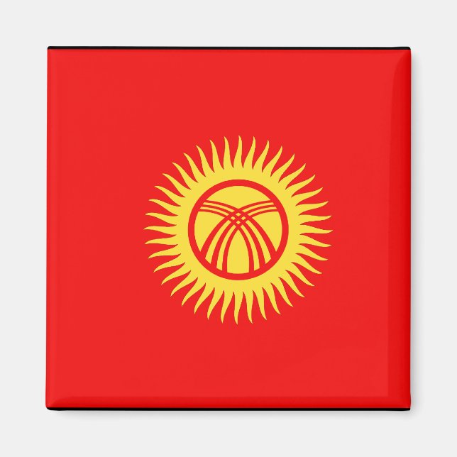 Aimant Drapeau du Kirghizistan (Devant)