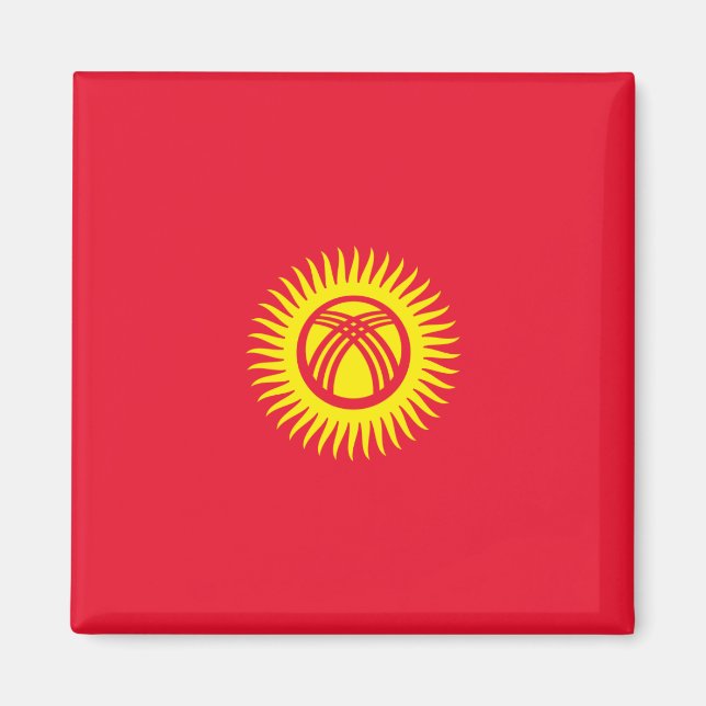 Aimant Drapeau du Kirghizistan (Devant)