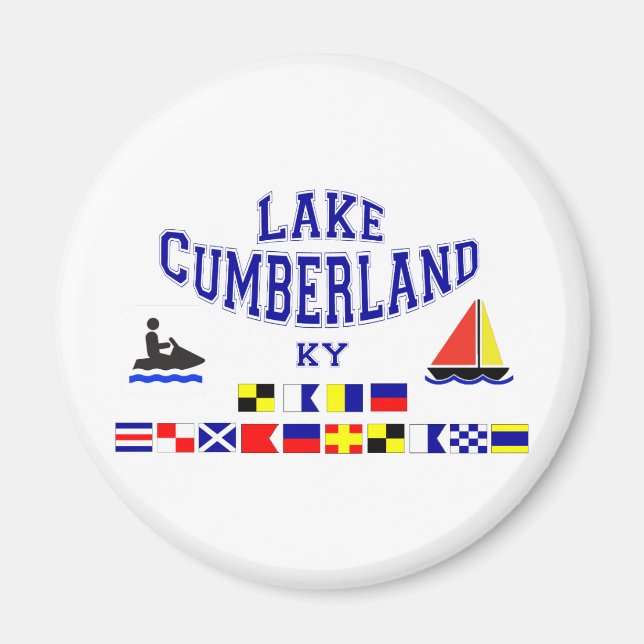 Aimant Drapeau du lac Cumberland KY Sig (Devant)