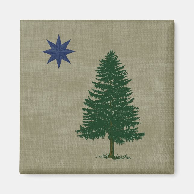 Aimant Drapeau du Maine 1901 - Style Vintage (Devant)