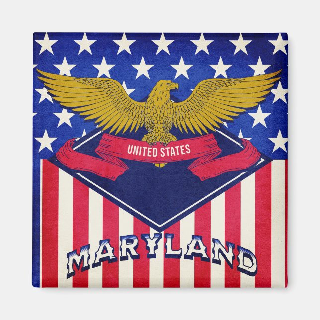 Aimant Drapeau du Maryland USA (Devant)