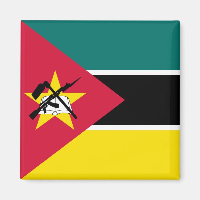 Aimant Drapeau du Mozambique (Devant)