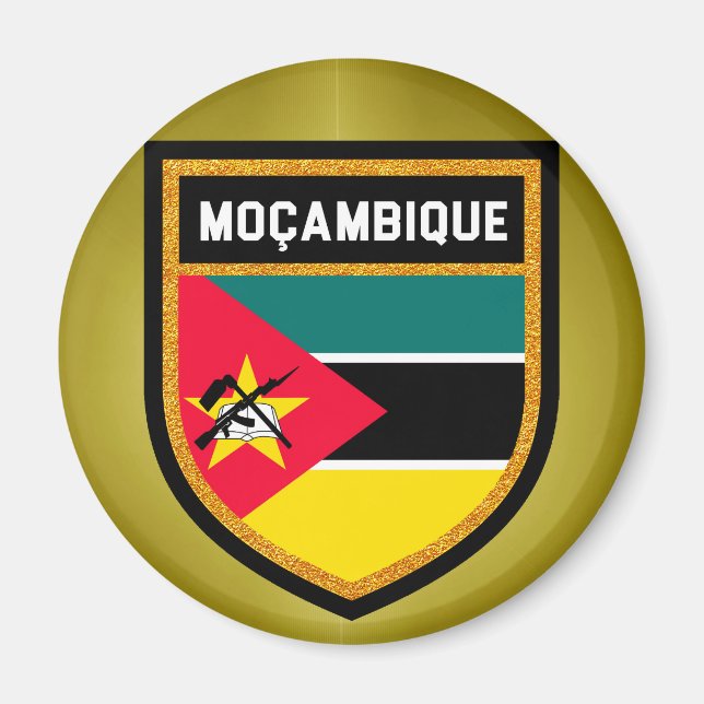 Aimant Drapeau du Mozambique (Devant)