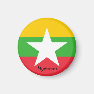 Aimant Drapeau du Myanmar et Asie - fans de voyages/sport