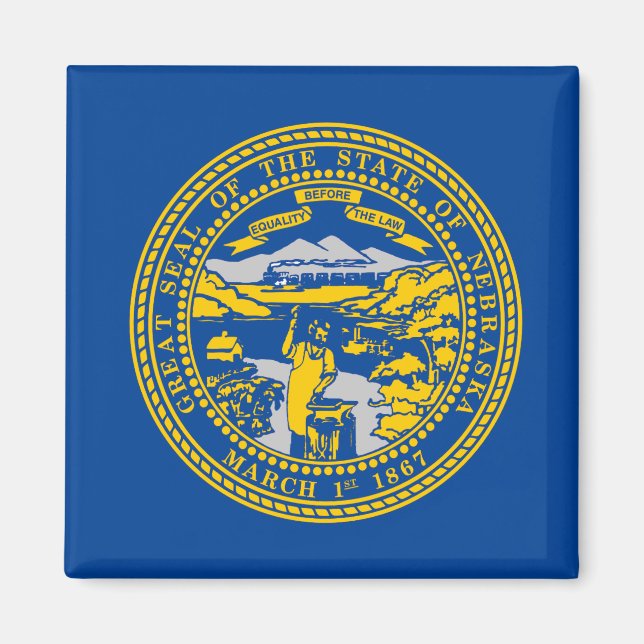 Aimant Drapeau du Nebraska (Devant)