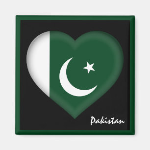 Aimant Drapeau du Pakistan & Pakistani Fête du Coeur /spo
