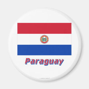 Aimant Drapeau du Paraguay avec le nom