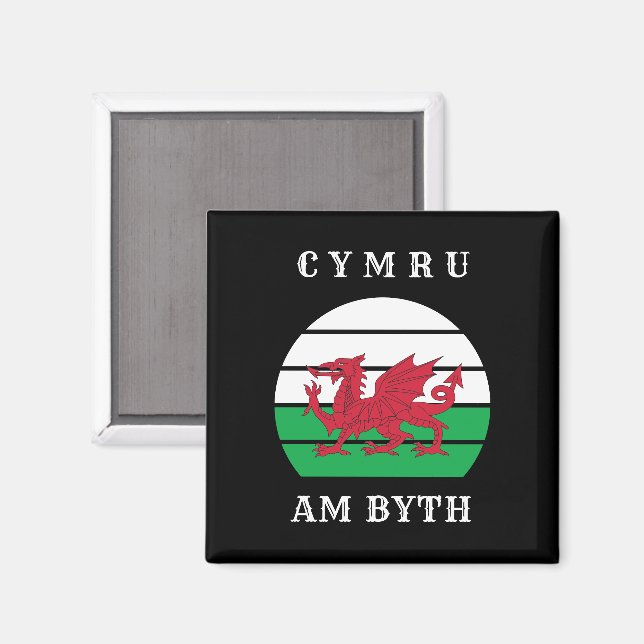 Aimant Drapeau Du Pays De Galles Cymru Am By Fier D'Être  (Recto/Verso)