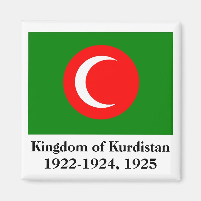 Aimant Drapeau du Royaume du Kurdistan (1922-1924, 1925) (Devant)