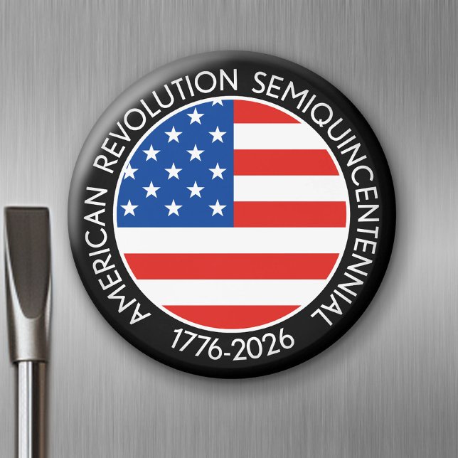 Aimant Drapeau du Semiquincentenaire de l'Amérique 1776-2 (Celebrate America - Semiquincentennial 250 Magnet)