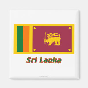 Aimant Drapeau du Sri Lanka avec le nom