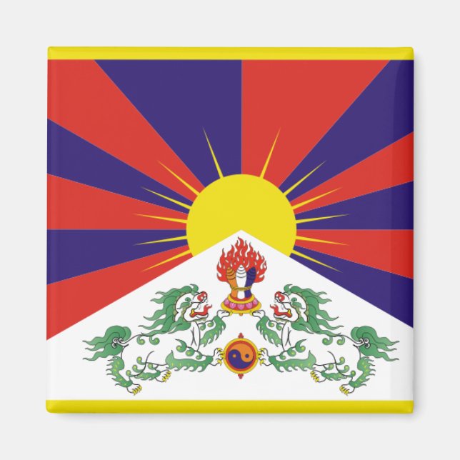 Aimant Drapeau du Tibet (Devant)