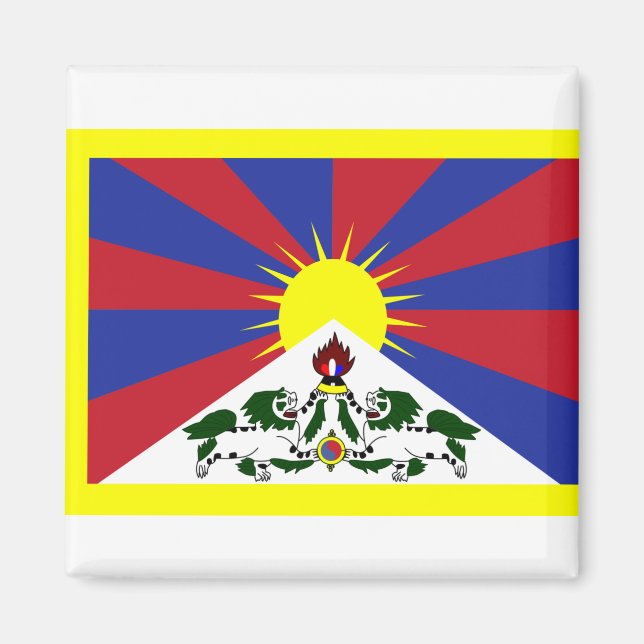 Aimant Drapeau du Tibet (Devant)