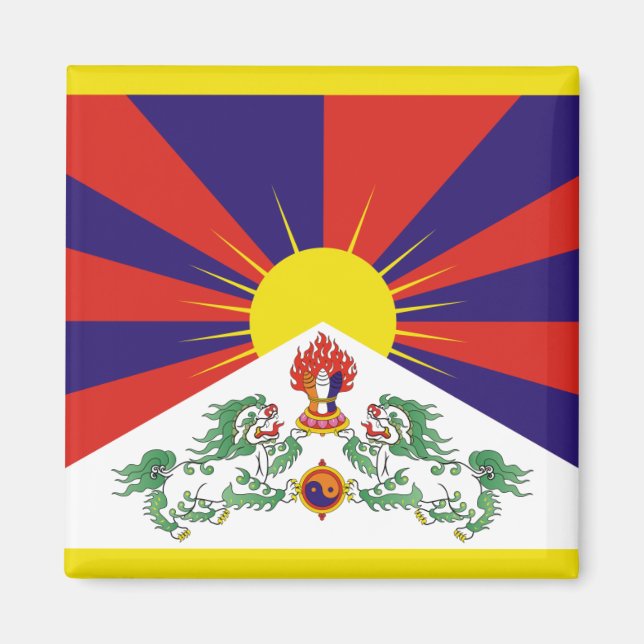 Aimant Drapeau du Tibet libre (Devant)