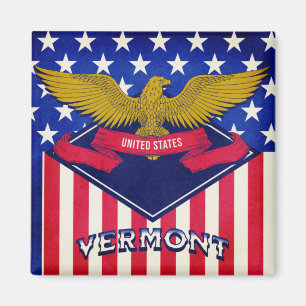 Aimant Drapeau du Vermont USA