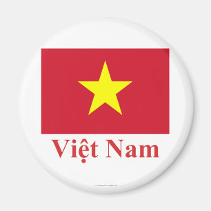 Aimant Drapeau du Vietnam avec le nom dans le Vietnamien