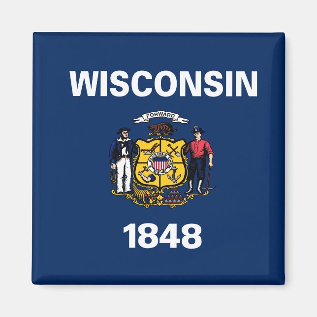 Aimant Drapeau du Wisconsin (Devant)