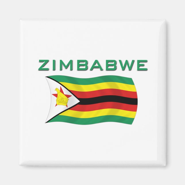 Aimant Drapeau du Zimbabwe 2 (Devant)