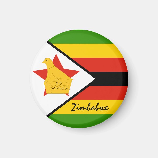 Aimant Drapeau du Zimbabwe & Afrique - fans de voyages/sp (Devant)