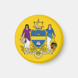 Aimant Drapeau/ Emblème de Philadelphie, PA