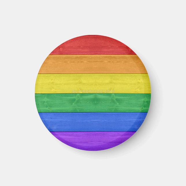 Aimant Drapeau en bois de SlipperyJoe's pride couleurs ar (Devant)