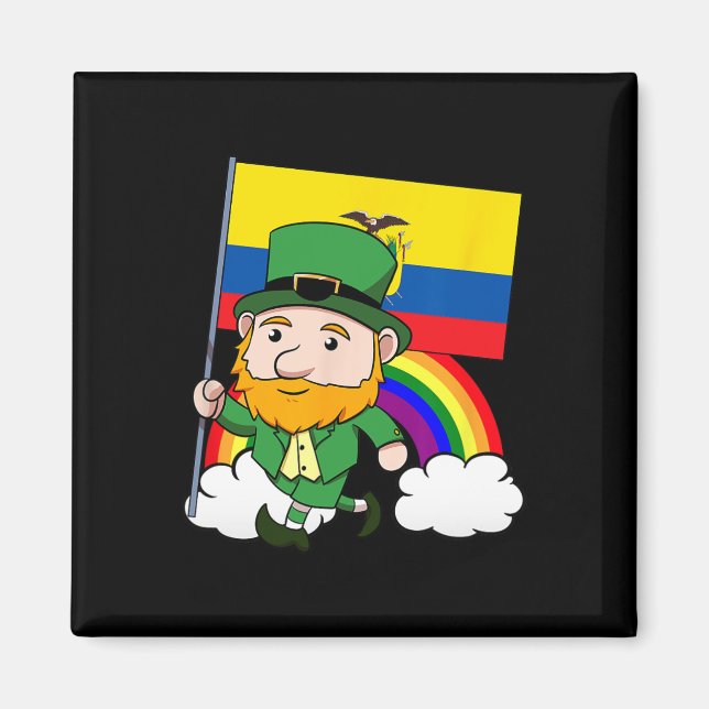 Aimant Drapeau équatorien fier de l'Équateur Saint-Patric (Devant)