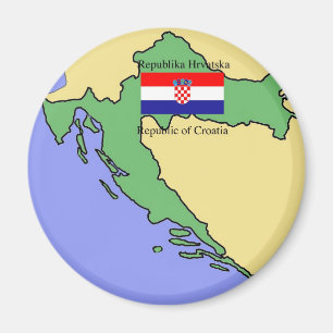 Aimant Drapeau et carte de la Croatie