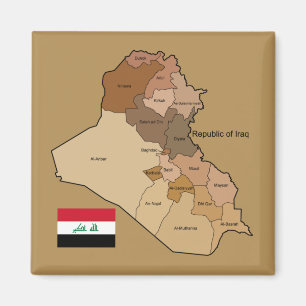 Aimant Drapeau et carte de l'Irak